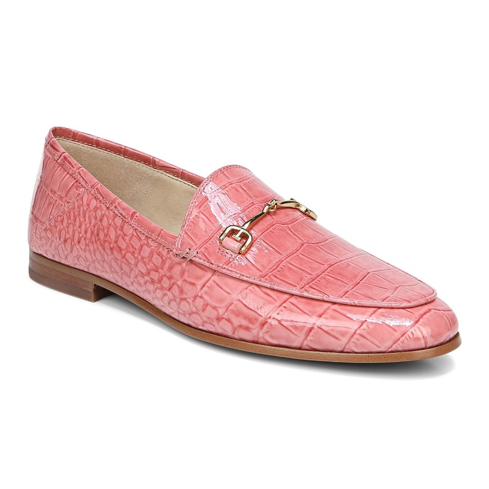 SAM EDELMAN Loraine Croc-Embossed Leather Loafers, Pink - Picture 3 of 8